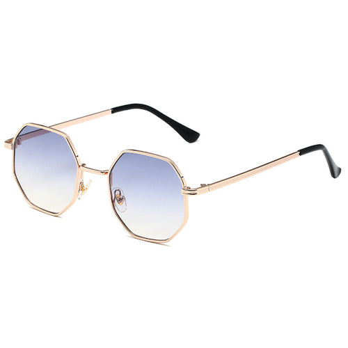 New Vintage Small Frame Sunglasses Men And Women Trendy European And American Street Metal Sunglasses Octagonal Round Face Glasses S2086
